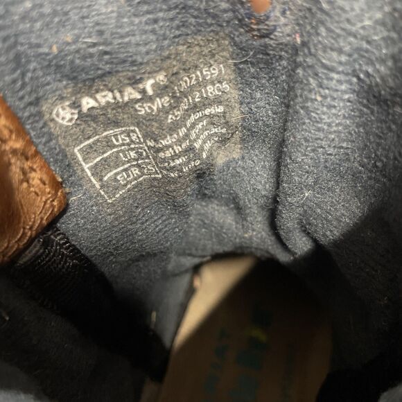 Ariat Cowboy Boots Toddler Size 8 Leather Blue - Picture 5 of 8